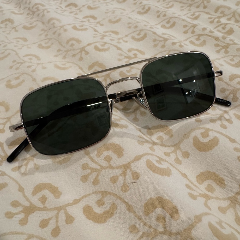 Saint Laurent Aviator Sunglasses in Silver